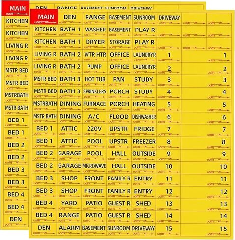 258PCS Circuit Breaker Labels Fuse Box Stickers Electrical Panel Labels for Breaker Box Organization (Yellow) in Saudi Arabia