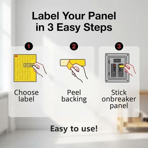 258PCS Circuit Breaker Labels Fuse Box Stickers Electrical Panel Labels for Breaker Box Organization (Yellow) in Saudi Arabia