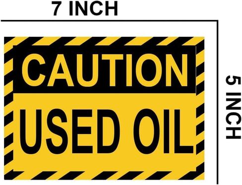 Caution Used Oil Stickers 7 X 5 Inch Waterproof Hazard Waste Labels Waste Oil Stickers for Container,Storage Tanks,Drums,Canisters (10 Pcs) in Saudi Arabia