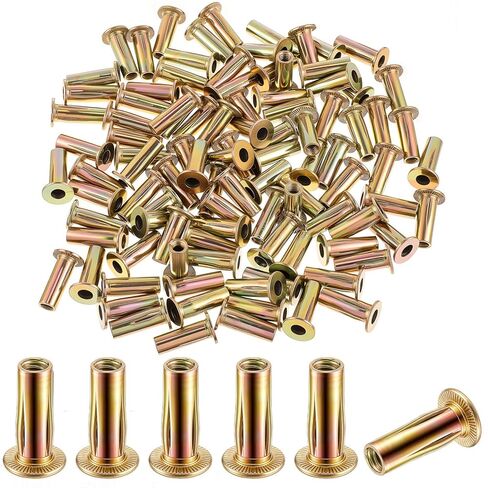 50 Pcs 5/16-18 Rivet Nuts,Multi-Grip Rivet Nut Steel Pre-bulbed Shank Plus Nuts 5/16 18 Zinc Plated Flat Head Threaded Insert Nut for Construction Industrial in Kuwait
