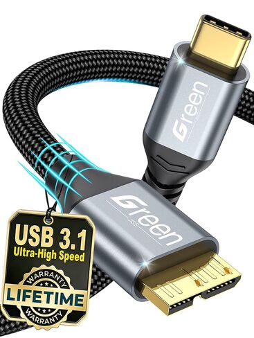10 جيجابت في الثانية Micro B إلى كبل محرك الأقراص الصلبة USB C ، 1 قدم 1.5 قدمًا 3 أقدام و 6 أقدام و 10 أقدام ، كابل القرص الصلب USB إلى Type-C Cables متوافق مع WD Seagate ، MacBook Pro/Air ، iPad/tablet ، iPhone ، LG ، Moto ، Galaxy S24 (1 ft) in Kuwait