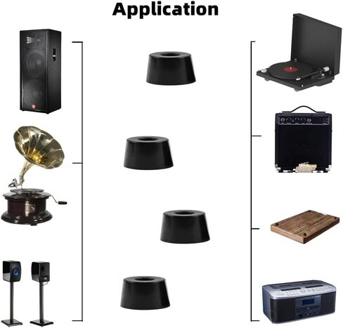 4Pcs Round Rubber Feet, Subwoofer Isolation Feet for Electronics Audio Turntable Speaker CD Guitar AV Receivers in Kuwait