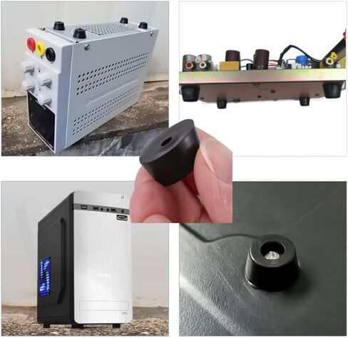 4Pcs Round Rubber Feet, Subwoofer Isolation Feet for Electronics Audio Turntable Speaker CD Guitar AV Receivers in Kuwait