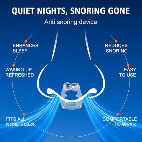 أجهزة مكافحة الشخير، مشبك أنف مغناطيسي من السيليكون لمكافحة الشخير، شريط أنف للشخير مع مغناطيس قابل للتعديل، شريط أنف مغناطيسي، إيقاف الشخير للرجال والنساء، 8 قطع in Kuwait