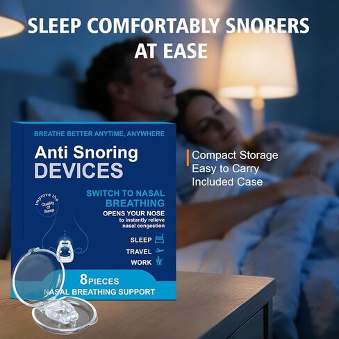 أجهزة مكافحة الشخير، مشبك أنف مغناطيسي من السيليكون لمكافحة الشخير، شريط أنف للشخير مع مغناطيس قابل للتعديل، شريط أنف مغناطيسي، إيقاف الشخير للرجال والنساء، 8 قطع in Kuwait