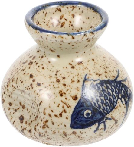 IMIKEYA Ceramic Floral Vase Retro Style Porcelain Toothpick Holder Mini Flower Decorative Dried Flowers for Kitchen Wedding Fish Pattern Pick Hand-Painted Decor Table in Saudi Arabia