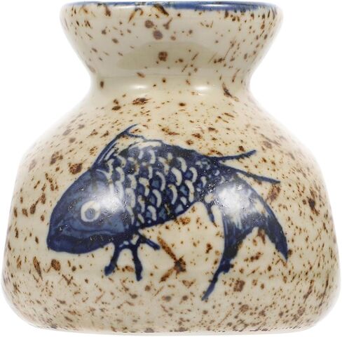 IMIKEYA Ceramic Floral Vase Retro Style Porcelain Toothpick Holder Mini Flower Decorative Dried Flowers for Kitchen Wedding Fish Pattern Pick Hand-Painted Decor Table in Saudi Arabia
