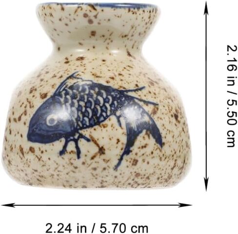 IMIKEYA Ceramic Floral Vase Retro Style Porcelain Toothpick Holder Mini Flower Decorative Dried Flowers for Kitchen Wedding Fish Pattern Pick Hand-Painted Decor Table in Saudi Arabia