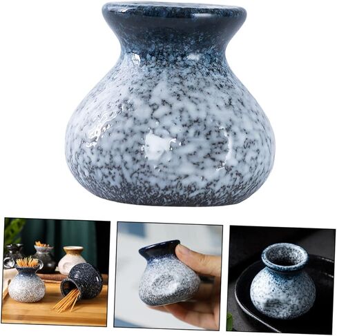 IMIKEYA Ceramic Toothpick Holder Dispenser - Blue Japanese Style Toothpick Container for Home and Restaurant - Decorative Organizer Stylish Tabletop Accessory in Saudi Arabia