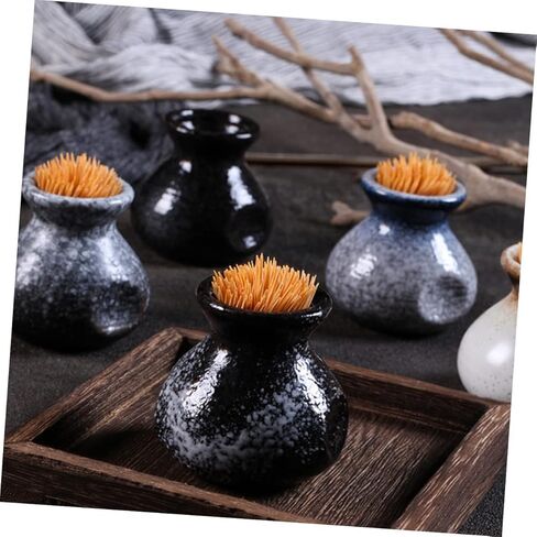 IMIKEYA Ceramic Toothpick Holder Dispenser - Blue Japanese Style Toothpick Container for Home and Restaurant - Decorative Organizer Stylish Tabletop Accessory in Saudi Arabia