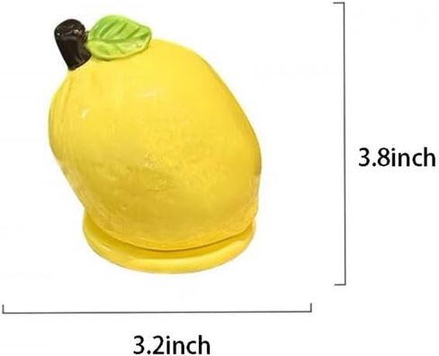 123Arts الليمون السيراميك علبة أعواد الأسنان حامل أعواد الأسنان المنظم القطن مسحة تخزين جرة مع غطاء in Kuwait