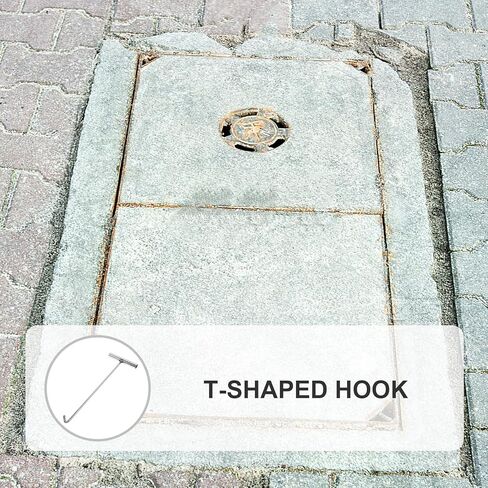 GANAZONO Stainless Steel Heavy Duty Manhole Cover Lifting Hook Round Pump Hook End Multipurpose Lifting Pulling Tool for Tanks Storm Drains Sewer Lids in Saudi Arabia