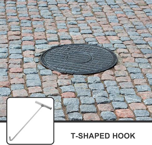 GANAZONO Stainless Steel Heavy Duty Manhole Cover Lifting Hook Round Pump Hook End Multipurpose Lifting Pulling Tool for Tanks Storm Drains Sewer Lids in Saudi Arabia