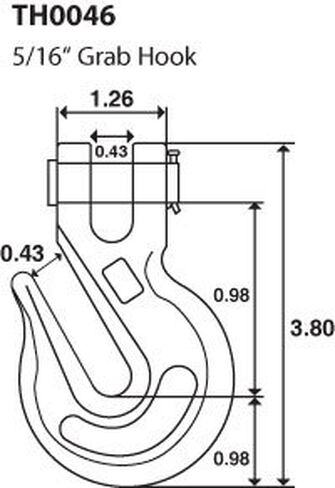 TEMCo 10 Lot 5/16" Chain Grab Hook Pin Clevis Rigging Tow Transport Truck Trailer Grade 70 in Saudi Arabia