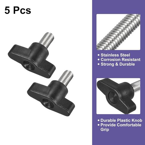 5Pcs Clamping Screw Knob, M8 x 15mm Metric 304 Stainless Steel T Shaped Thumb Screws Handle for Quick Remove Hand Tightening Knob Replacement in Saudi Arabia