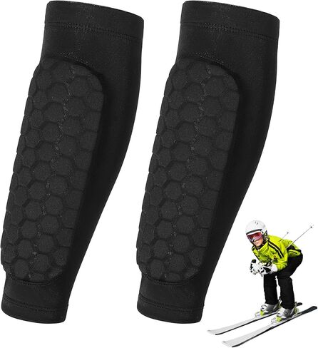 Shin Defender, 1 Pairs Soccer Shin Guards for Youth & Adults, Calf Compression Sleeves with Honeycomb Pads, Breathable Nylon Spandex in Saudi Arabia