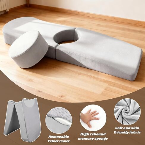 BBL Bed After Surgery for Sleeping, Larger Ergonomic BBL Pillow with Hole, High-Density Support Foam Brazilian Butt Lift Recovery Mattress with Removable Cover (Grey) in Saudi Arabia