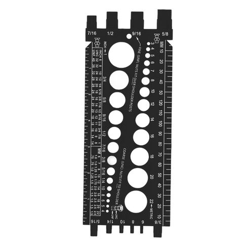 مقياس خيط الترباس 22.5 × 8.6 سم - مقياس الجوز والترباس والمسمار القياسي والقطر الخشن والدقيق والطول ومدقق المسمار الإمبراطوري والمتري (أحمر) in Kuwait