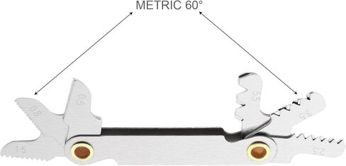 Thread Screw Pitch, Thread Gauge Pitch Measures, Stainless Steel 60° Screw Pitch Gauge, Cutting Gauge Tool Measuring Set (Metric, 0.5-7.0 Blades) in Saudi Arabia