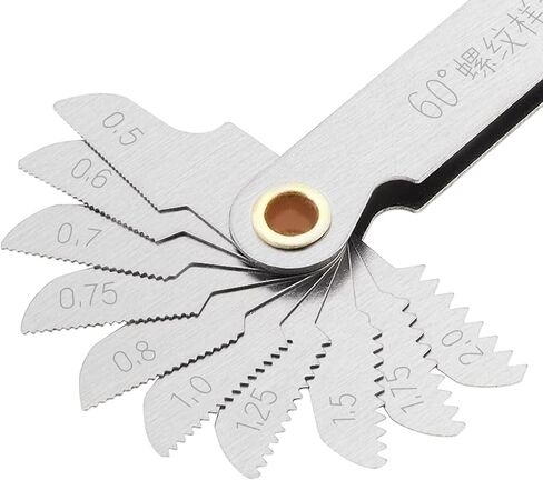 Thread Screw Pitch, Thread Gauge Pitch Measures, Stainless Steel 60° Screw Pitch Gauge, Cutting Gauge Tool Measuring Set (Metric, 0.5-7.0 Blades) in Saudi Arabia
