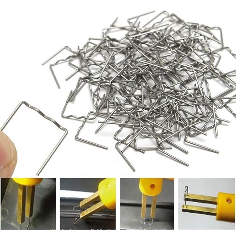 100 Pieces Hot Staples Welding Rods Bumper Repair Welding Wire for Repair Machine Car Bumpers Dashboards Lamp Holders Daily Plastics Supplies 0.8mm Flat Staples in Saudi Arabia