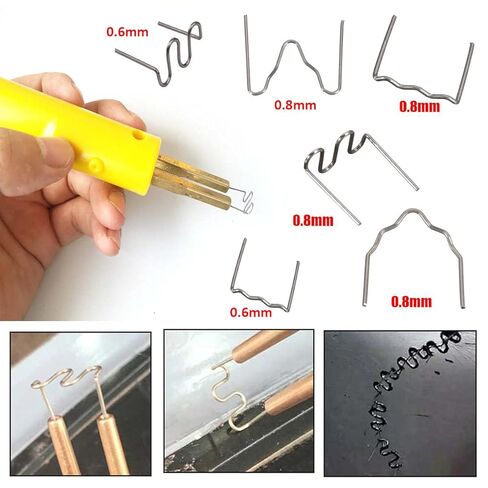 100 Pieces Hot Staples Welding Rods Bumper Repair Welding Wire for Repair Machine Car Bumpers Dashboards Lamp Holders Daily Plastics Supplies 0.8mm Flat Staples in Saudi Arabia