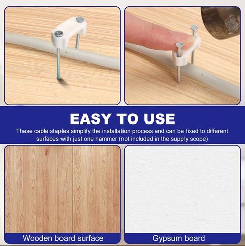 FINEFIX ½ White Plastic Wire Staples Secure 14/2, 12/2, 10/2, NM Electrical Wires – Durable Insulated Design, 50 Pcs per Bottle Secure & Durable Electrical Wire Fastening Solution in Saudi Arabia