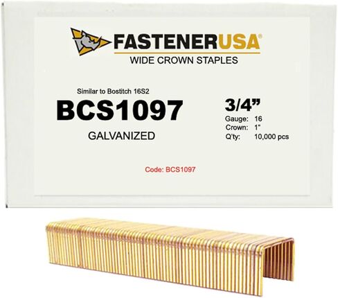 3/4" Leg x Wide Crown 16GA GALV 16S2 Staples 10,000ct in Saudi Arabia