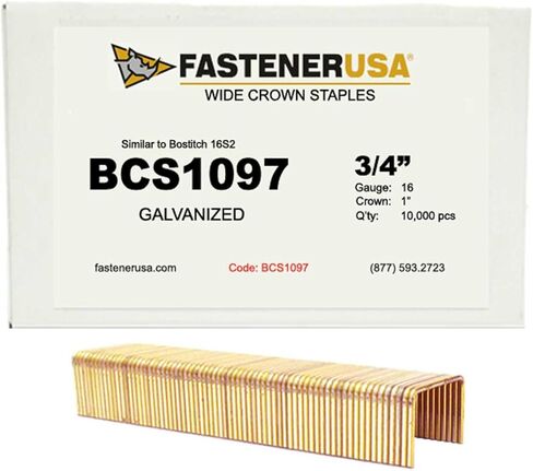 3/4" Leg x Wide Crown 16GA GALV 16S2 Staples 10,000ct in Saudi Arabia