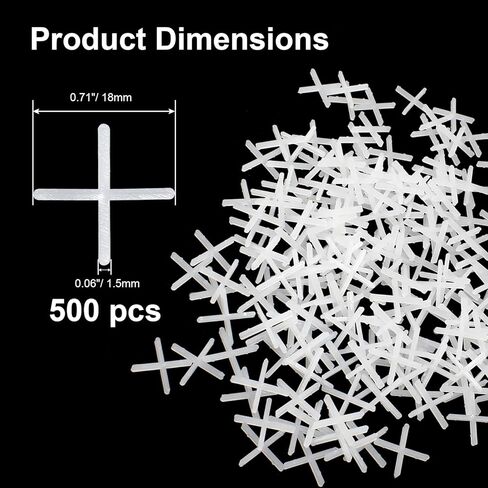 500 Pcs 1/16" Wide Tile Spacers Wall Floor Cross Spacers Tiles Leveler Spacers for Ceramic Tile, Stone Installation in Saudi Arabia