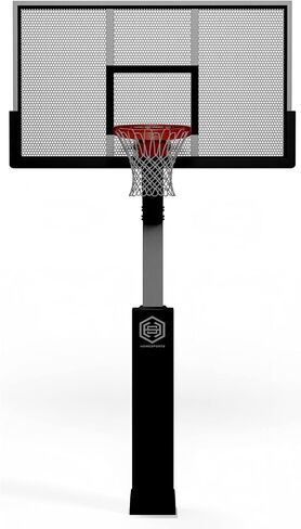 طوق كرة سلة Dominator Premium Inground قابل للتعديل - لوح خلفي من الألومنيوم مقاوم للكسر مقاس 72 بوصة مع تعليق 4 بوصات - هدف كرة سلة قابل للتعديل - يمكن ضبطه من 7 أقدام إلى 10 بوصات، مصنوع من الألومنيوم عالي التحمل المقاوم للصدأ in Kuwait