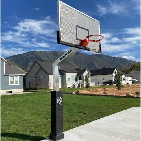 طوق كرة سلة Dominator Premium Inground قابل للتعديل - لوح خلفي من الألومنيوم مقاوم للكسر مقاس 72 بوصة مع تعليق 4 بوصات - هدف كرة سلة قابل للتعديل - يمكن ضبطه من 7 أقدام إلى 10 بوصات، مصنوع من الألومنيوم عالي التحمل المقاوم للصدأ in Kuwait