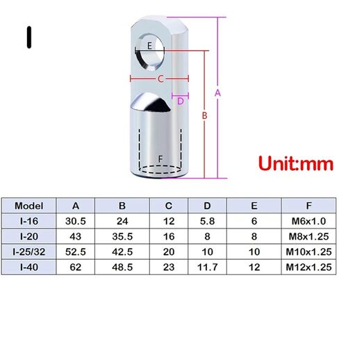 MAL-LB/SDB/Y/I/FA/FD/U -Bore 16mm/20mm/25mm/32mm/40mm MA/MAL Mini Cylinder Joint Mounting Bracket (Color : I, Size : MA MAL 32mm) in Saudi Arabia