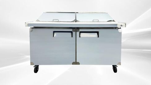 طاولة تحضير الساندويتش المبردة التجارية، بابين، 60 بوصة، ميجا توب NSF بسعة 17 قدم مكعب، سلطة من الفولاذ المقاوم للصدأ ASR-15386 in Kuwait