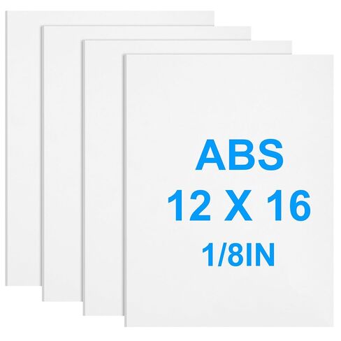 4Pack White ABS Plastic Sheet 12" x 16" x 1/8" Thick White Rigid Thermoplastic Sheet (Upgrade Surface) 3MM Flexible High Tensile ABS Moldable Plastic Panel for Crafts, DIY, Signs in Kuwait