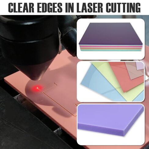 10 Colors Cell Cast Pastel Acrylic Sheets 1/8inch (3mm) 12x12 300x300mm Laserable Plexiglass Sheets Plasitc Board for Laser Cutting Engraving DIY Project Craft Weding invitaton in Kuwait