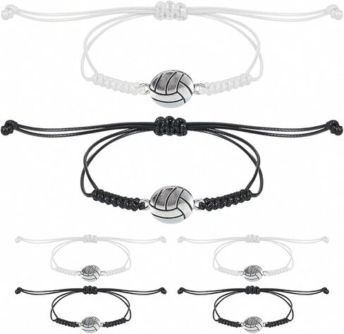 12pcs Volleyball Braided Sports Bracelets, Adjustable Volleyball Jewelry Softball Charm Bracelet Inspirational Wristbands Volleyball Team Gift for Fans Men Women Teen Adults in Saudi Arabia