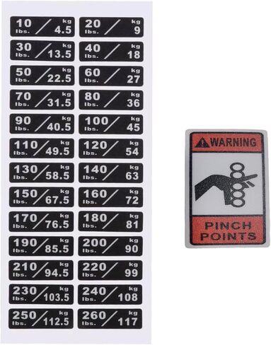 10-260LBS/4.5-117 كجم معدات الصالة الرياضية الوزن كومة ملصقات ملصقات لوحة الوزن المخصصة وملصقات تحذير السلامة in Kuwait