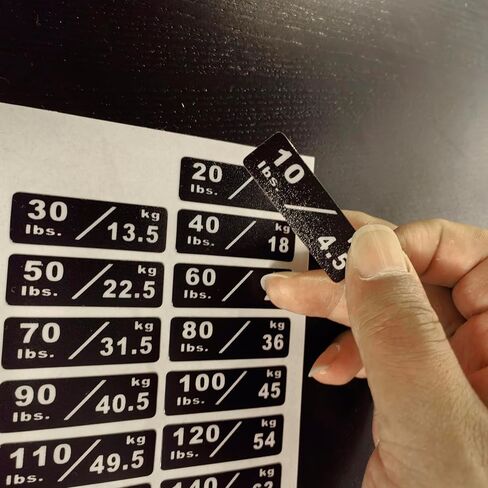 10-260LBS/4.5-117 كجم معدات الصالة الرياضية الوزن كومة ملصقات ملصقات لوحة الوزن المخصصة وملصقات تحذير السلامة in Kuwait
