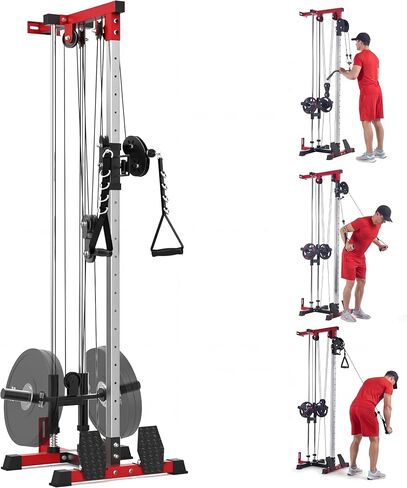 LAT Pull Down Machines, 20-Position Wall Mount Cable Machine, Dual Pulley Cable Machine, Pulldown & Low Row Dual Station System with Accessories for Cable Crossover, Row, Chest Press & Leg Exercises | in Saudi Arabia