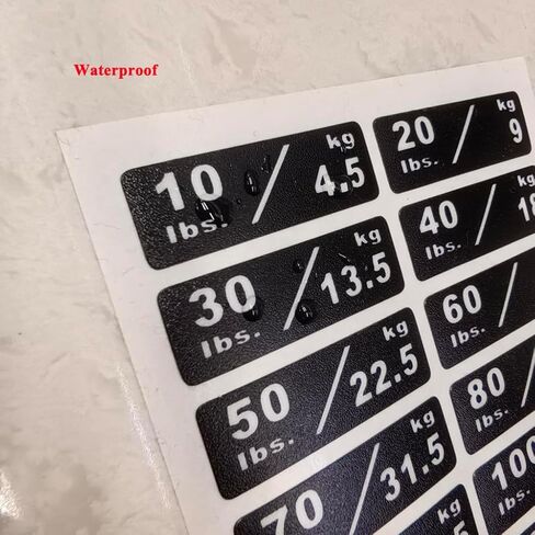 10-260LBS/4.5-117 كجم معدات الصالة الرياضية الوزن كومة ملصقات ملصقات لوحة الوزن المخصصة وملصقات تحذير السلامة in Kuwait