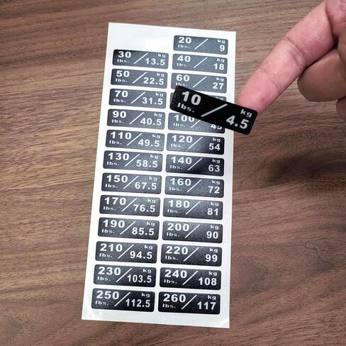 10-260LBS/4.5-117 كجم معدات الصالة الرياضية الوزن كومة ملصقات ملصقات لوحة الوزن المخصصة وملصقات تحذير السلامة in Kuwait