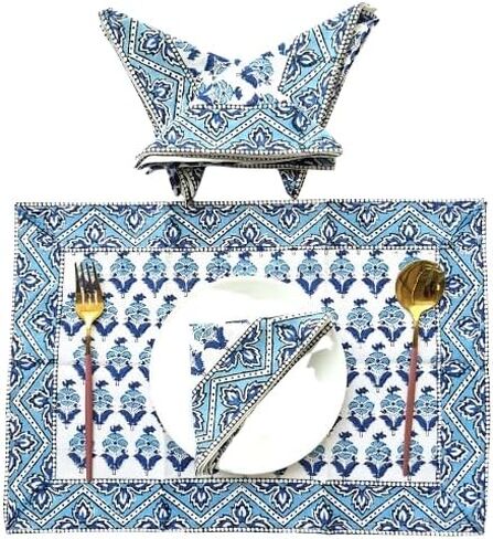 كتلة اليد المطبوعة المطبوعة cootmats cotton + المناديل كتلة المطبوعة القطن اللوحيات المصنوعة يدويًا in Kuwait