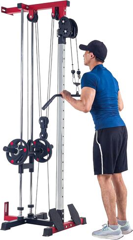 LAT Pull Down Machines, 20-Position Wall Mount Cable Machine, Dual Pulley Cable Machine, Pulldown & Low Row Dual Station System with Accessories for Cable Crossover, Row, Chest Press & Leg Exercises | in Saudi Arabia