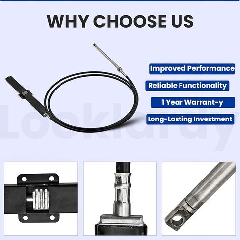 SSC13414 14Ft Mechanical Rack & Pinion Steering Cable Compatible with SB39526P,SB39544P Bezel Kits for Back Mount Steering System & SH5210P,SH5230P Helm Units Fits for SS14114,SS15114 in Kuwait