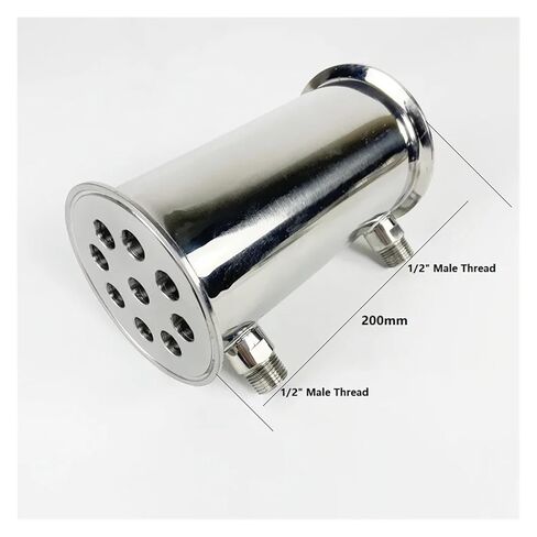4" 102mm(OD119mm) Dephlegmator, Reflux,Distiller Condenser. Length 200mm,with 1/2" Male Tread,Sanitary Steel 304 in Saudi Arabia
