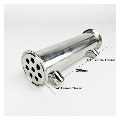 2"(51mm) OD64, Sanitary Dephlegmator/Distillation Condenser with 1/4" Female Thread, 8 Pipes Inside ID 8mm,Lenght 200mm,Reflux in Saudi Arabia