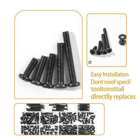M5 Black Cross Pan Head Machine Screws M5x6/8/10/12/16/20/25/30/35mm Metric Machine Screw Black Fully Thread Electricians Screw Flat Washers and Nuts Hardware Assortment Kit in Saudi Arabia