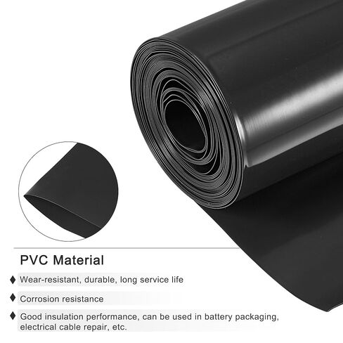 Battery Wrap PVC Heat Shrink Tubing 32mm Dia 50mm Flat 10 Feet Black Good Insulation for Battery Pack in Saudi Arabia