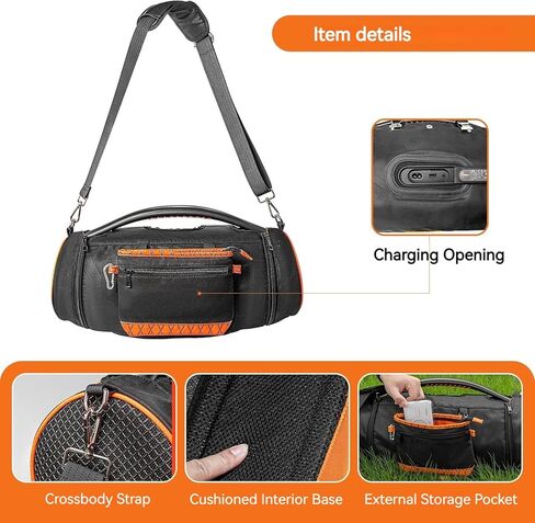 حزام حمل للسفر لـ JBL Boombox 3 2 1/Boombox 3 مكبر صوت محمول مقاوم للماء واي فاي، حزام كتف مع غطاءين جانبيين، حقيبة حمل للسفر لـ JBL Boombox 3 (حقيبة فقط) in Kuwait
